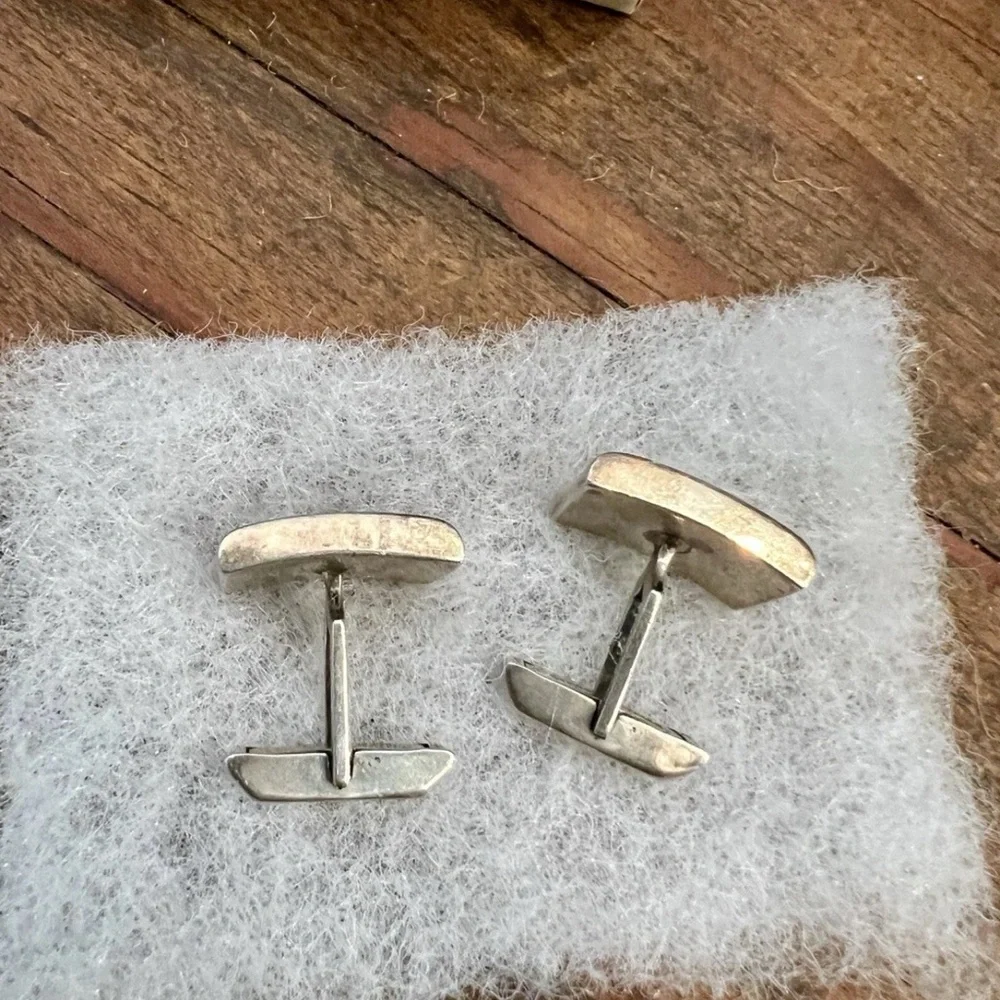 20g Sterling GRAD GLAM! MCM Designer Silver Cuff Links, Jacob M. Oldak Vintage